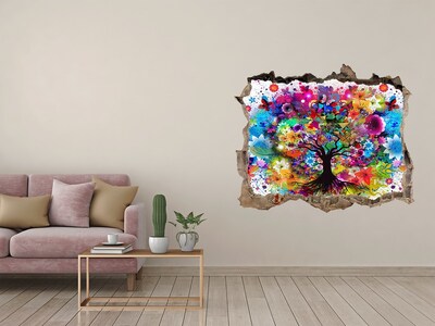 Hole in the wall sticker Colorful Tree of Life