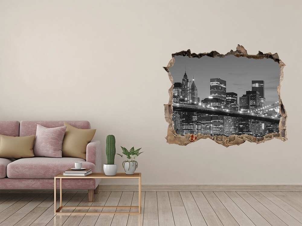 Hole in the wall sticker View of the city