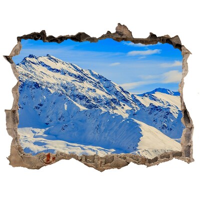 Hole wall sticker Winter mountain landscape