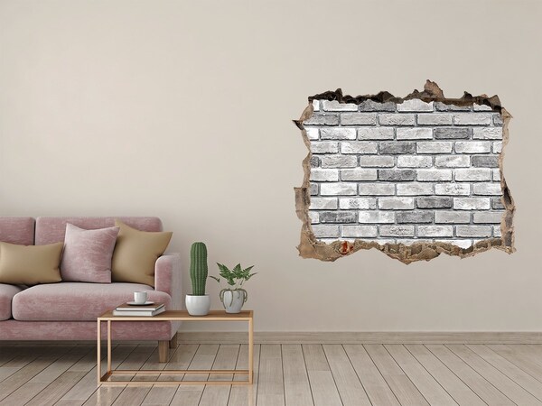 Hole wall sticker A ruined brick wall