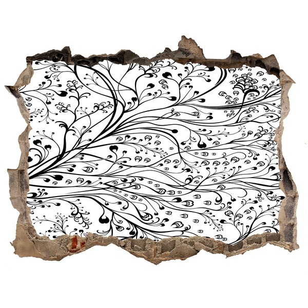 Hole in the wall decal Floral pattern on the wall