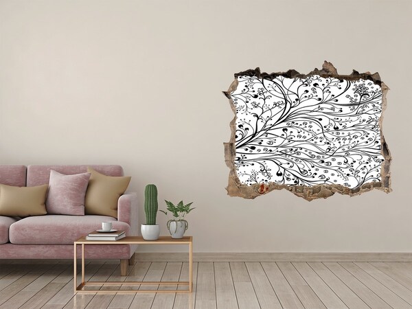 Hole in the wall decal Floral pattern on the wall