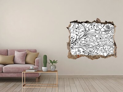 Hole in the wall decal Floral pattern on the wall