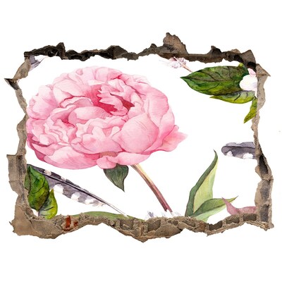 Hole in the wall sticker Flower Mural Through a Hole in the Wall