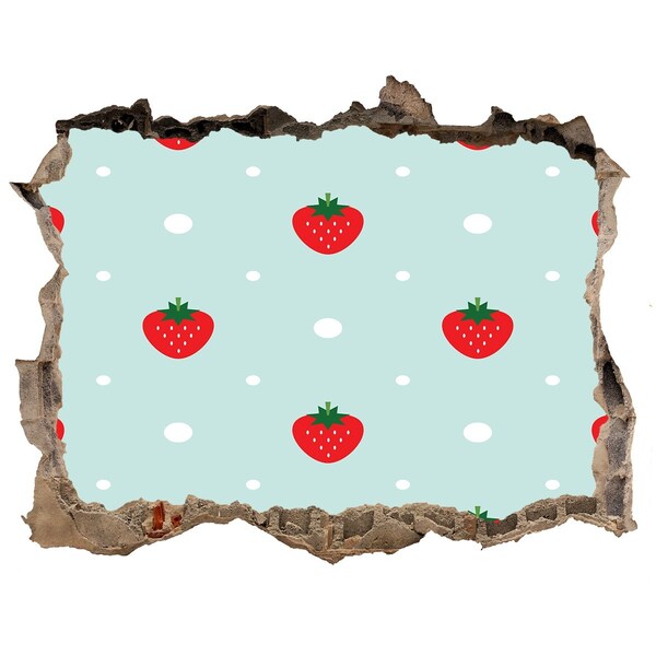 Hole in the wall sticker Strawberry paradise