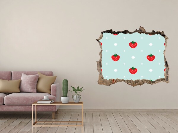 Hole in the wall sticker Strawberry paradise