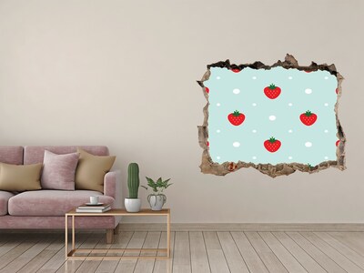 Hole in the wall sticker Strawberry paradise