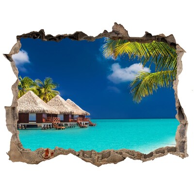 Hole in the wall sticker A tropical oasis on the water