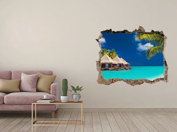 Hole in the wall sticker A tropical oasis on the water