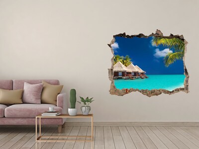 Hole in the wall sticker A tropical oasis on the water