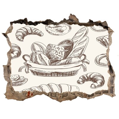 Hole in the wall sticker Basket with bread