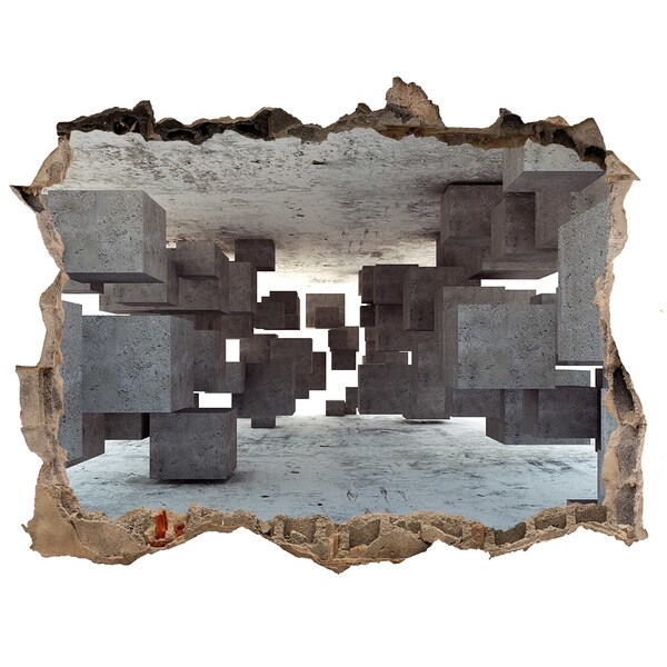 Hole in the wall sticker A transparent space in a surreal style