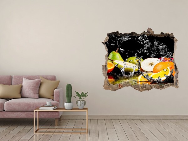 3D wall hole wallpaper A fruity hole-in-the-wall paradise