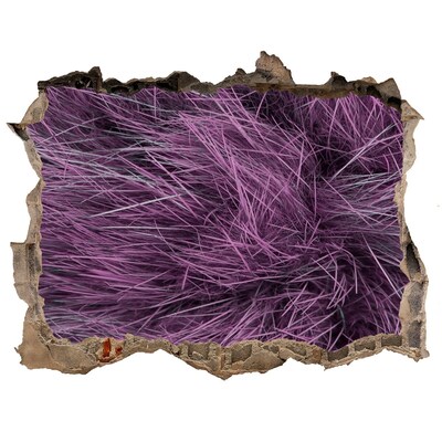 Hole in the wall decal Purple grass in a hole in the wall