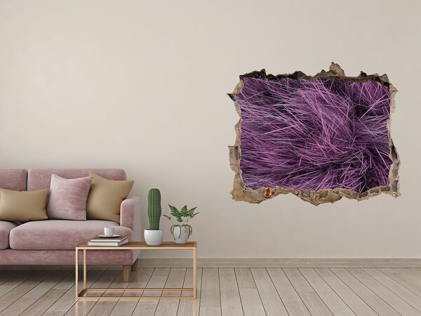 Hole in the wall decal Purple grass in a hole in the wall