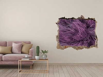 Hole in the wall decal Purple grass in a hole in the wall