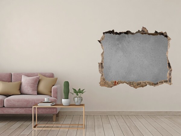 Hole in the wall decal Cracked wall with a view of the concrete