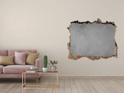 Hole in the wall decal Cracked wall with a view of the concrete