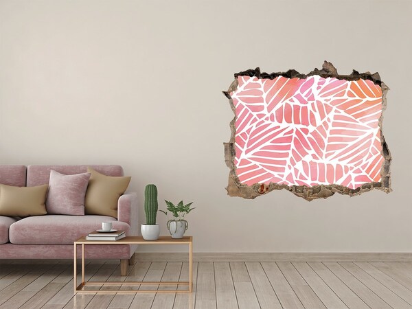 Hole wall sticker Tropical leaf pattern