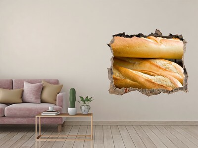 Hole wall sticker Fresh baguettes in the wall