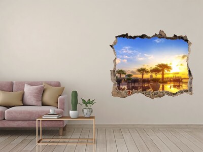 Hole in the wall sticker Sunset in the tropics