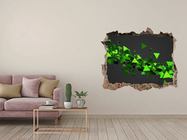 Hole in the wall decal Green Geometry in a Hole in the Wall