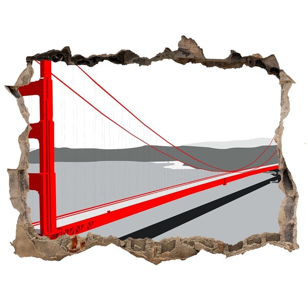 Hole wall sticker Golden Gate Bridge in California