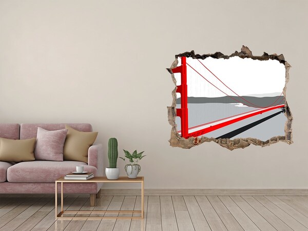 Hole wall sticker Golden Gate Bridge in California