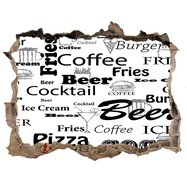 Hole wall sticker Culinary chaos