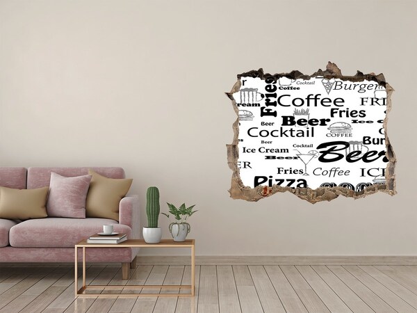 Hole wall sticker Culinary chaos