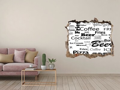 Hole wall sticker Culinary chaos
