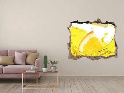 Hole wall sticker Lemon cocktail in concrete