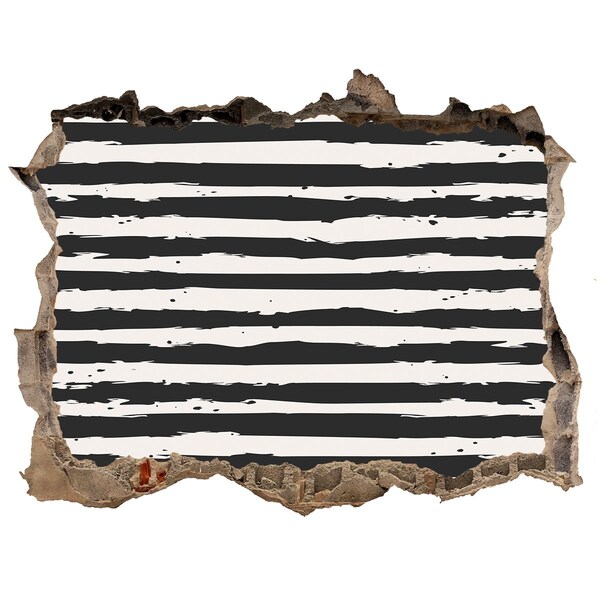 3D wall hole Ruined wall with stripes