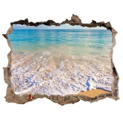 3D wall hole Caribbean Beach Through a Hole in the Wall