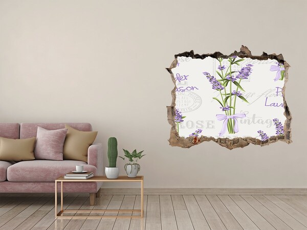 Hole in the wall decal Vintage Lavender Garden