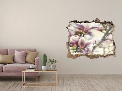 Hole in the wall decal Magnolia flowers in a damaged wall