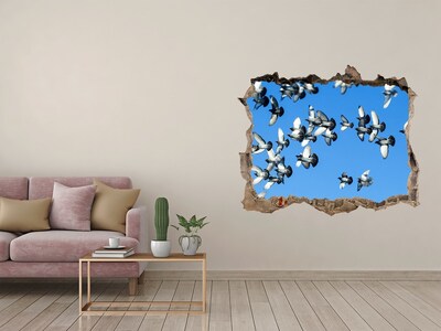 Hole in the wall decal Birds flying through a hole in the wall