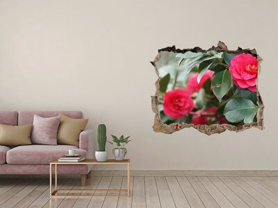 Hole in the wall sticker Flower garden in concrete