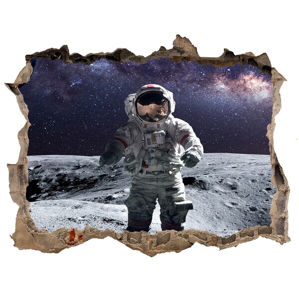 Hole in the wall decal Astronaut on the Moon
