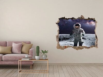 Hole in the wall decal Astronaut on the Moon