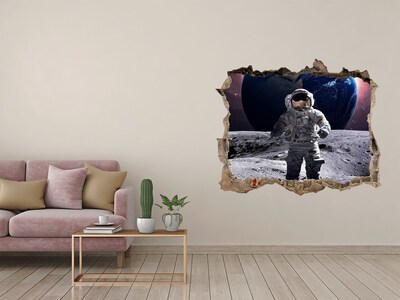 Hole in the wall decal Astronaut on the Moon