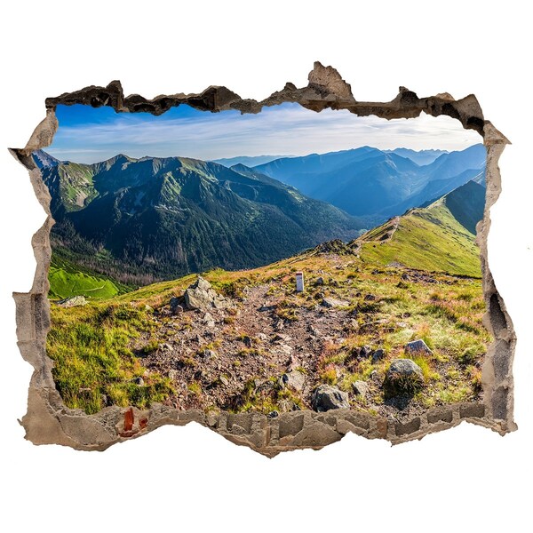 Hole in the wall decal Mountain landscape through a hole in the wall