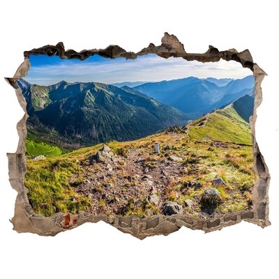 Hole in the wall decal Mountain landscape through a hole in the wall