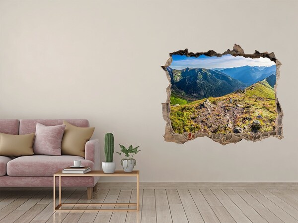 Hole in the wall decal Mountain landscape through a hole in the wall