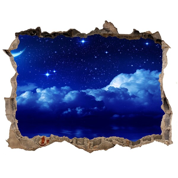 Hole in the wall sticker Night sky over the ocean