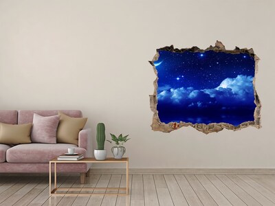 Hole in the wall sticker Night sky over the ocean