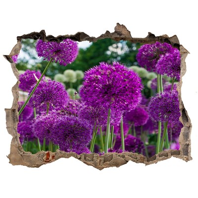 Hole in the wall sticker A floral paradise in shades of purple