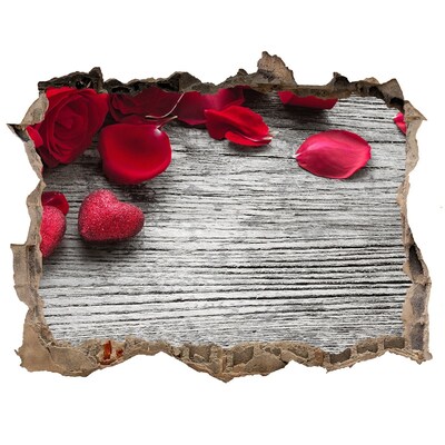 Hole in the wall decal Red roses