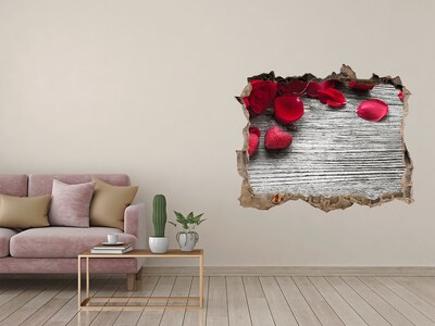 Hole in the wall decal Romantic space with roses