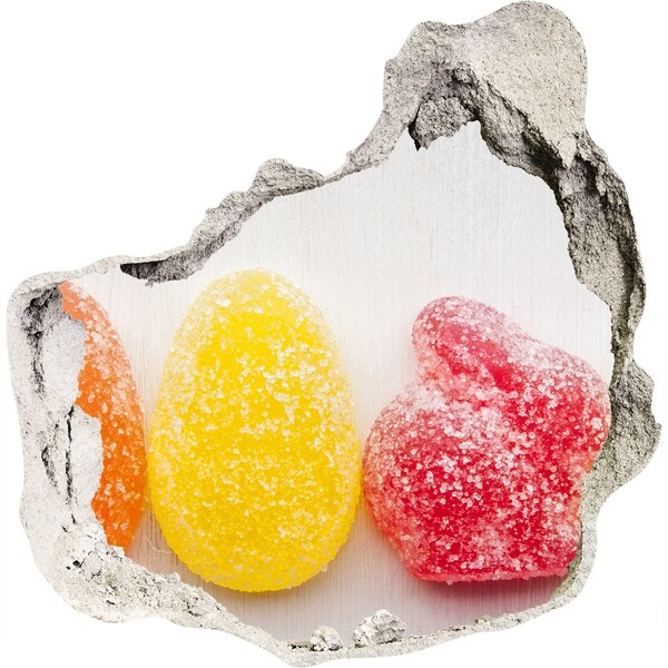 Hole wall sticker Sweet jelly beans in a hole in the wall